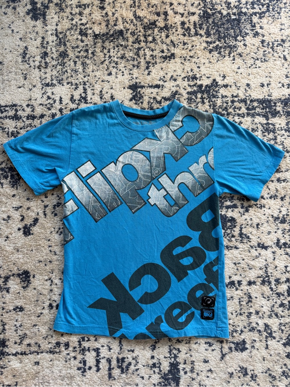 Blue Graphic Short Sleeve Tee - Navy Crew Denim- Mens Small